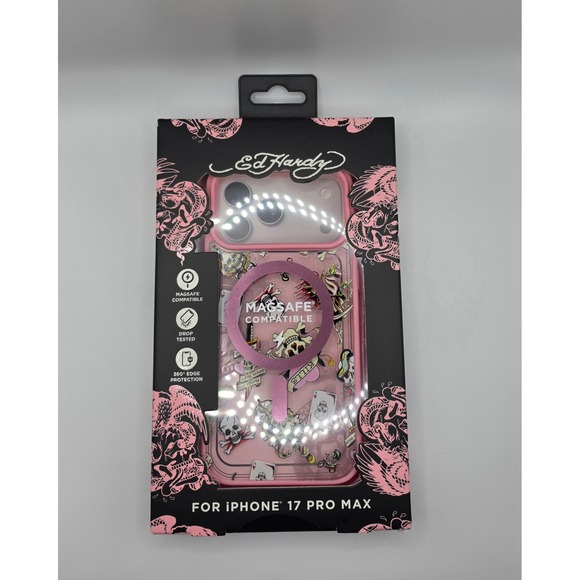 Ed Hardy Other - Ed Hardy iPhone 17 Pro Max MagSafe Case Pink Tattoo Skull New